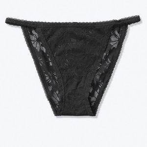 FINALSALE VS PINK Lace High Leg Bikini Black